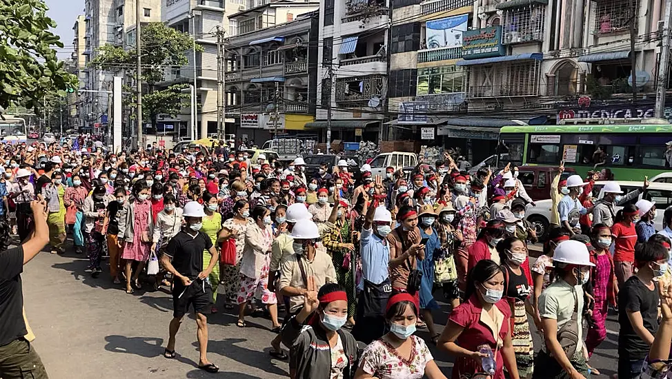 Thousands Protest Army Takeover In Myanmar’s Biggest City