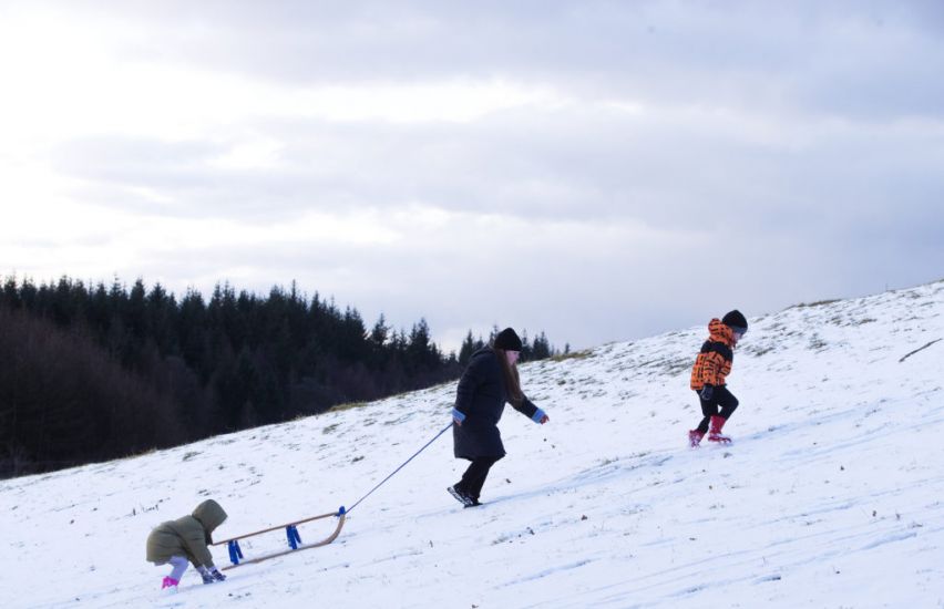 In Photos: Revellers Sled In The Mountains As Fresh Snow Warnings Issued