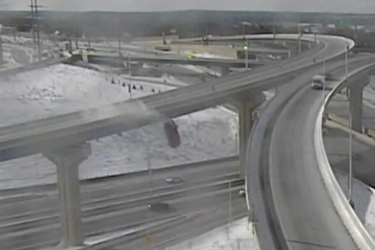 In Video: Truck Plunges 70 Feet Off Motorway