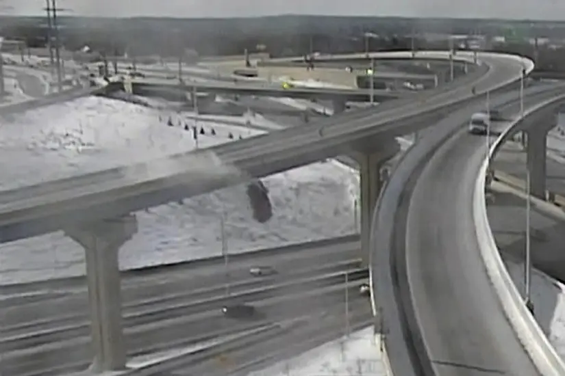 In Video: Truck Plunges 70 Feet Off Motorway