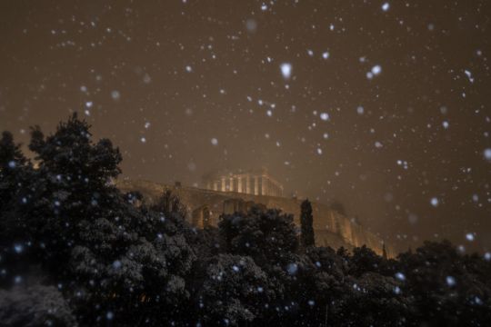 Heavy Snowfall Causes Pause In Vaccine Rollout In Parts Of Athens