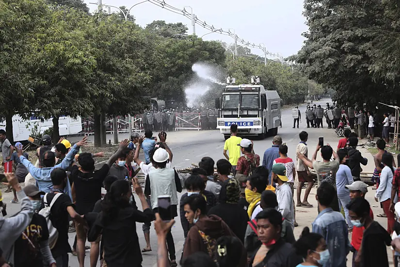 Myanmar Security Forces Use Tear Gas And Rubber Bullets On Anti-Coup Protesters