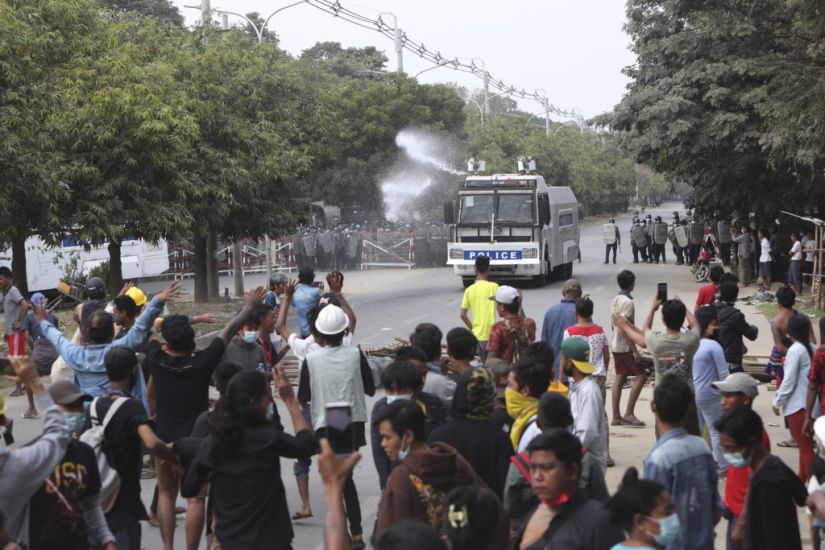 Myanmar Security Forces Use Tear Gas And Rubber Bullets On Anti-Coup Protesters