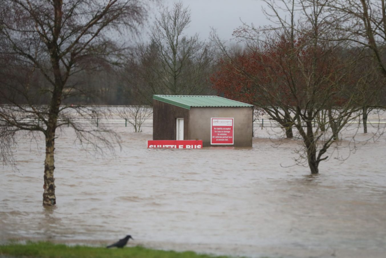 Flood Water Covers Mallow Racecourse. Photo: Niall Carson Pa