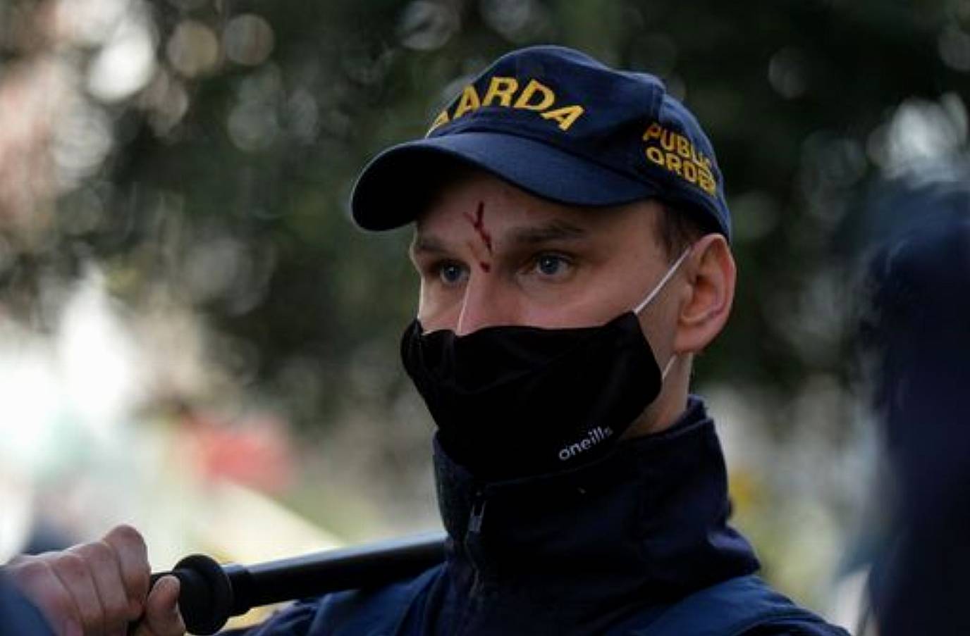 Garda Officer Seen During Anti-Lockdown Protest On Grafton Street, Dublin, During Level 5 Covid-19 Lockdown. On Saturday, Fabruary 27, 2021, In Dublin, Ireland. (Photo By Artur Widak/Nurphoto)