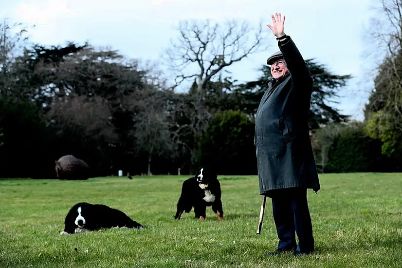 Photos: President Higgins Strolls In Phoenix Park With New Puppy Misneach