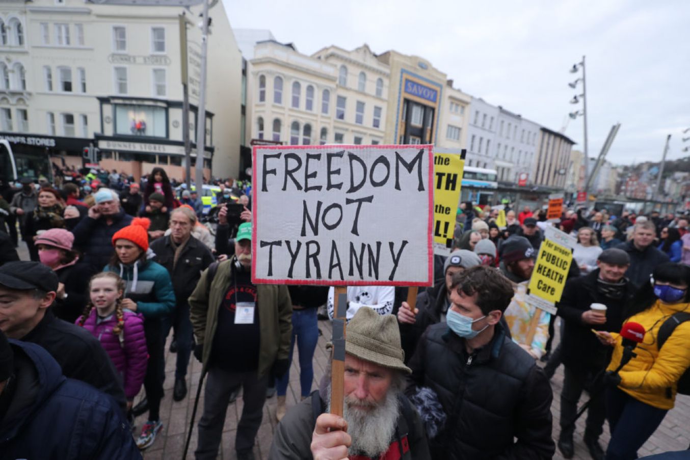 Crowds Have Gathered In Cork City Centre Amid A Large Garda Presence. Photo: Pa Images.