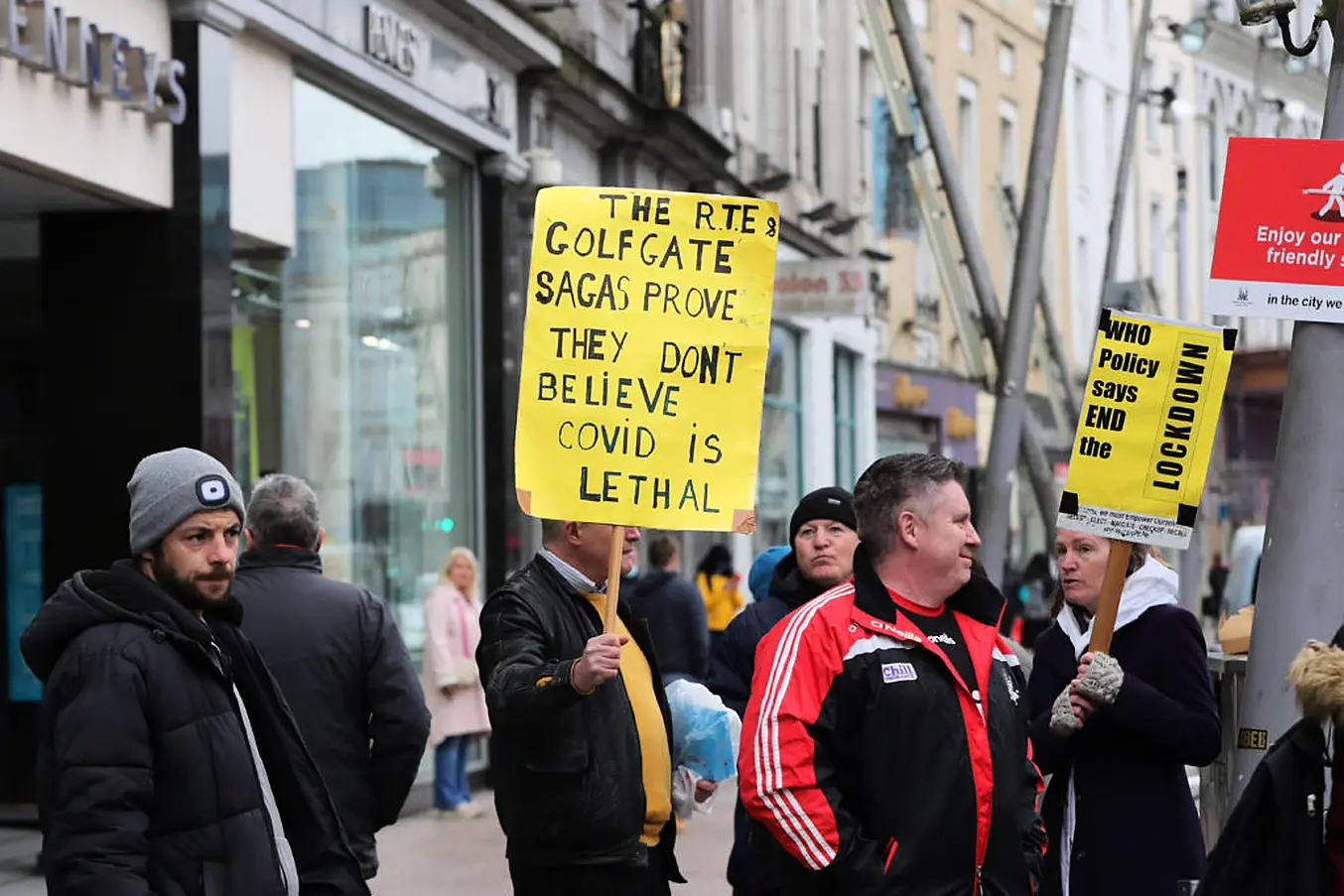 Crowds Have Gathered In Cork City Centre Amid A Large Garda Presence. Photo: Pa Images.