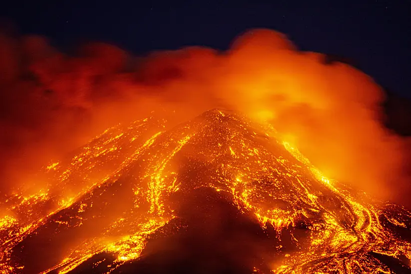 Ash Rains Down On Towns As Etna Keeps Up Its Spectacular Explosions