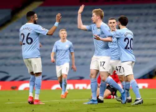 Mahrez And De Bruyne Star As Manchester City Beat Saints In Thriller