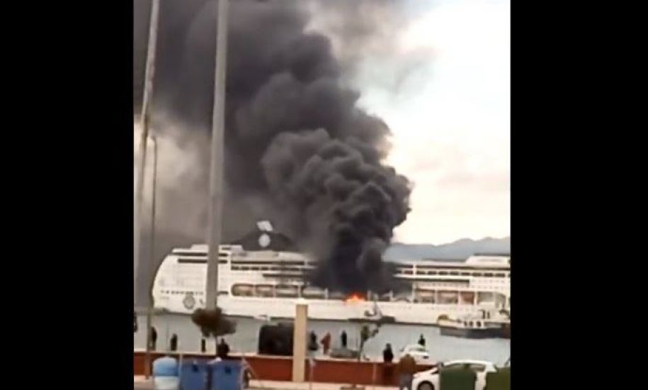 Fire Breaks Out On Cruise Liner In Corfu