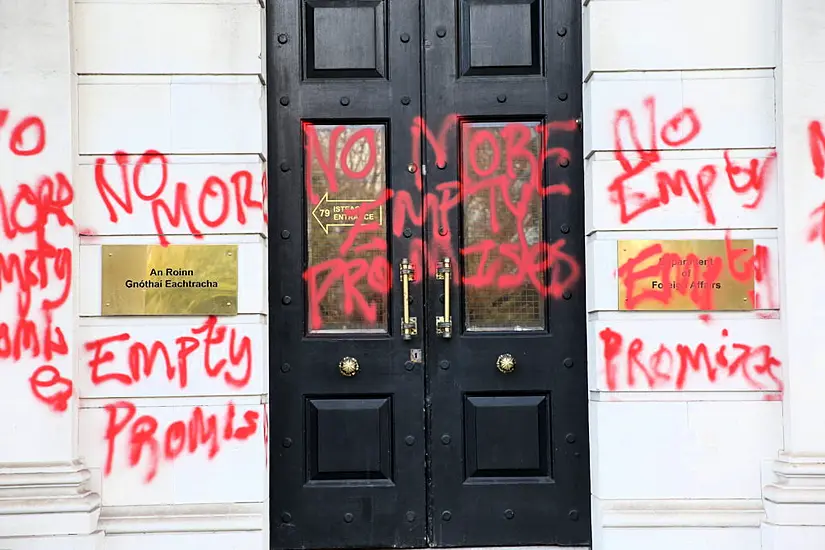 Arrests After Department Of Foreign Affairs Spray-Painted