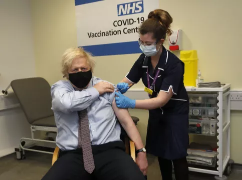 Boris Johnson Receives First Dose Of Astrazeneca Vaccine