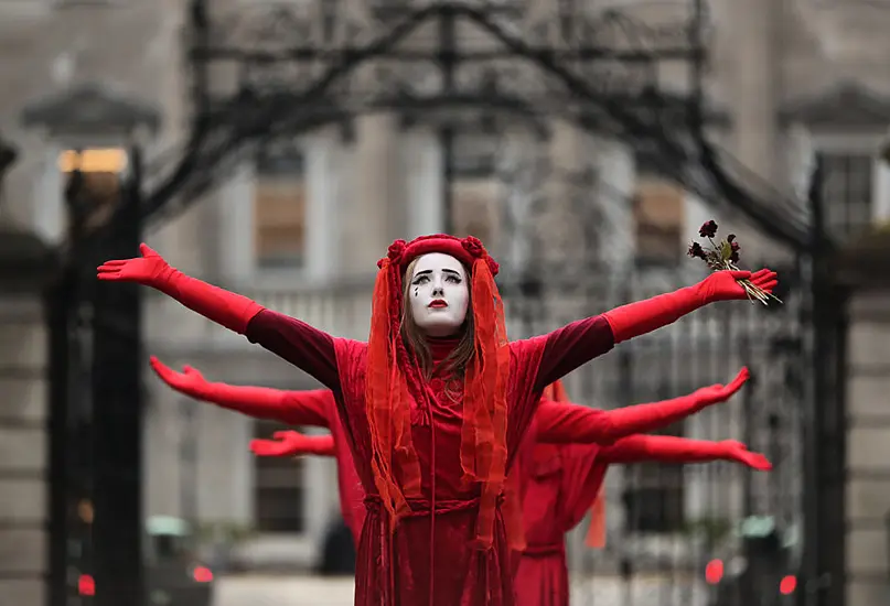 Extinction Rebellion Protests Against Imported Fracked Gas Outside Dáil