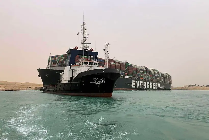 Cargo Ship Stranded In Suez Canal Blocking Shipping Worldwide