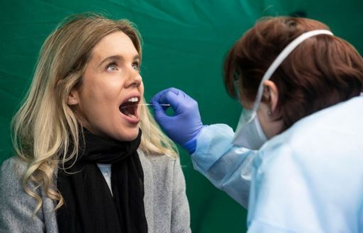 Amanda Kenny Receives A Swab At A Walk-In Test Centre On The Grounds Of Grangegorman Primary Care Centre In Dublin As A Number Of Centres Have Opened In Areas Where There Is A High Rate Of Covid-19 Transmission. The Public Does Not Need To Get A Gp Referral And All Tests Will Be Free Under The New Initiative. Picture Date: Thursday March 25, 2021.