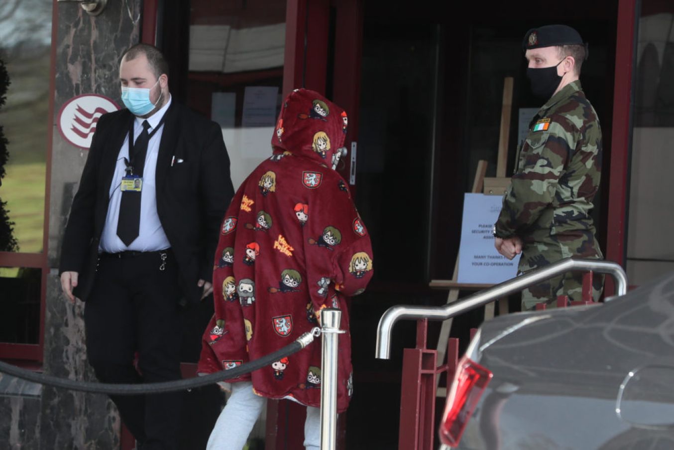 Travellers Enter The Crowne Plaza Hotel, Santry, Near Dublin Airport, Where They Will Stay During A Mandatory 12-Day Quarantine. Photo: Pa Images.
