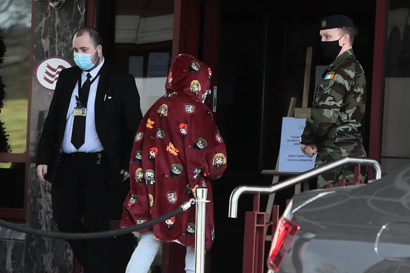 Travellers Enter The Crowne Plaza Hotel, Santry, Near Dublin Airport, Where They Will Stay During A Mandatory 12-Day Quarantine. Photo: Pa Images.