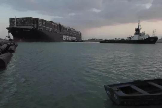 Container Ship Stuck In Suez Canal ‘Partially Refloated’