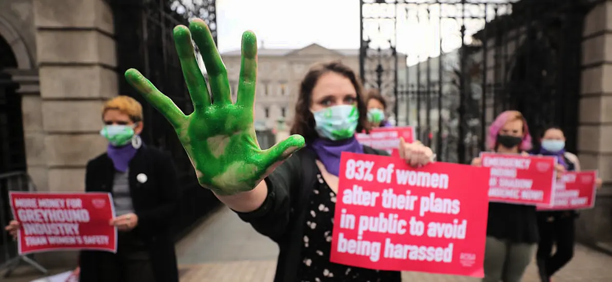 Campaigners Stage Protest Outside Dáil Against Gender-Based Violence