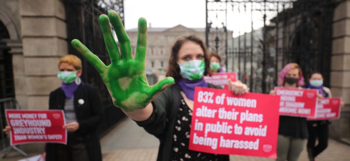 Campaigners Stage Protest Outside Dáil Against Gender-Based Violence