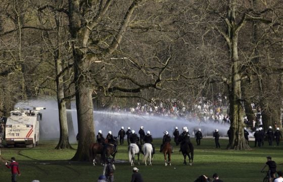 Belgian Police Clash With Revellers At Party In Brussels Park