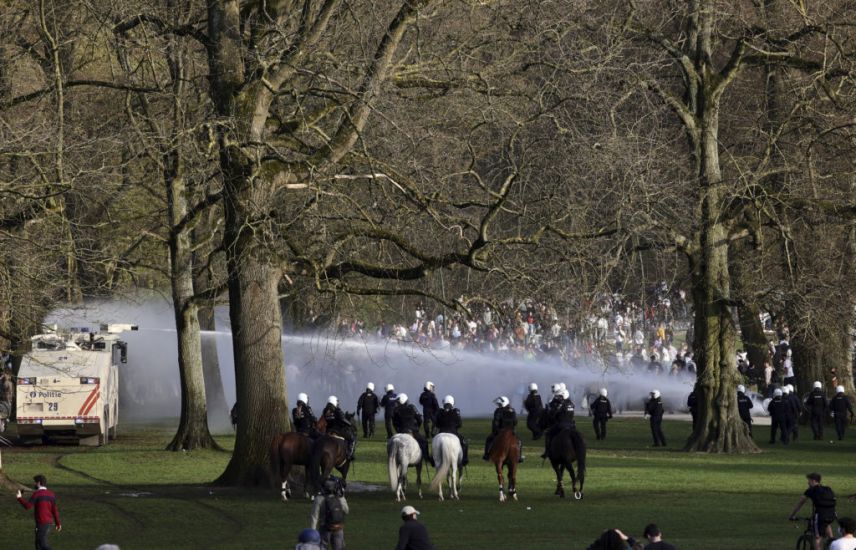 Belgian Police Clash With Revellers At Party In Brussels Park