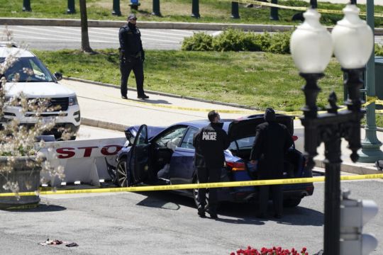 Two Officers Injured After Car Rams Us Capitol Barricade