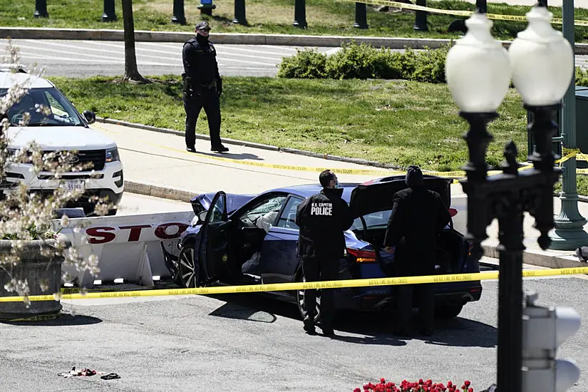 Two Officers Injured After Car Rams Us Capitol Barricade