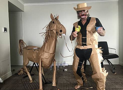 A Paper Cowboy Rides Out His Quarantine In Australian Hotel