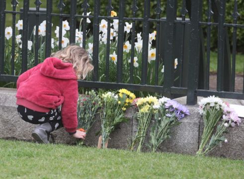 Wellwishers Continue To Leave Flowers For Prince Philip Despite Covid Concerns