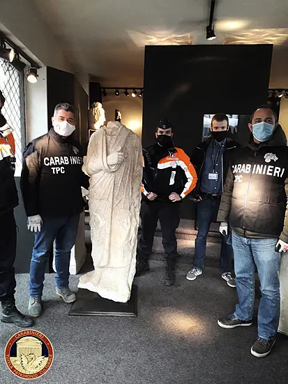 Off-Duty Italian Art Squad Police Officers Find Looted Statue In Belgian Shop