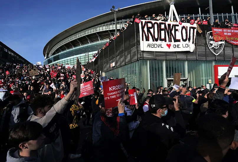 Thousands Of Arsenal Fans Protest Club’s Owners In Stadium March