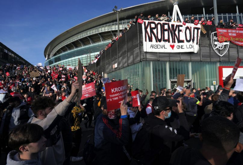 Thousands Of Arsenal Fans Protest Club’s Owners In Stadium March