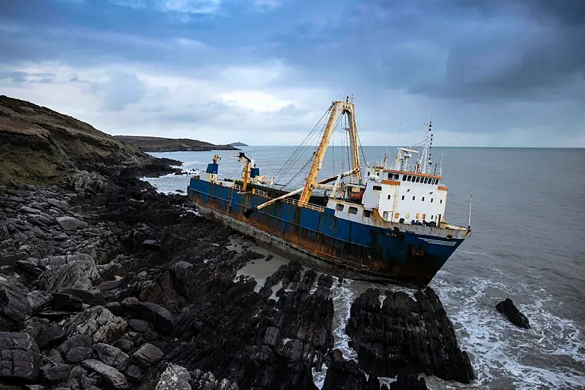 Firefighters Battle Blaze On Co Cork Ghost Ship