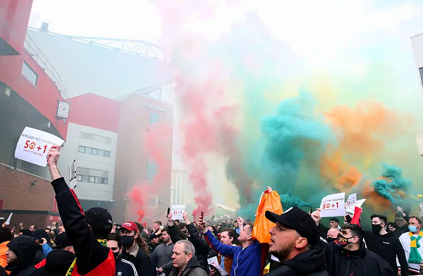 Manchester United Fans Storm Old Trafford To Protest Against Glazers On Pitch