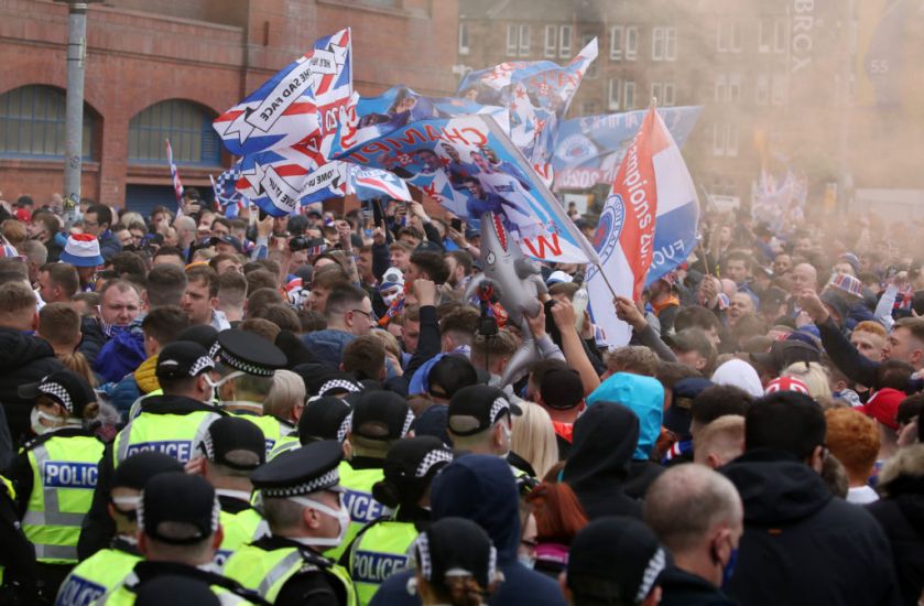 Police Urge Rangers Fans To Leave After Thousands Arrive At Ibrox Stadium