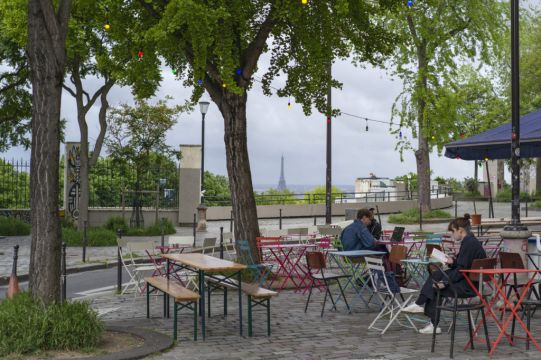 French Cafes Reopen Their Terraces As Coronavirus Restrictions Ease