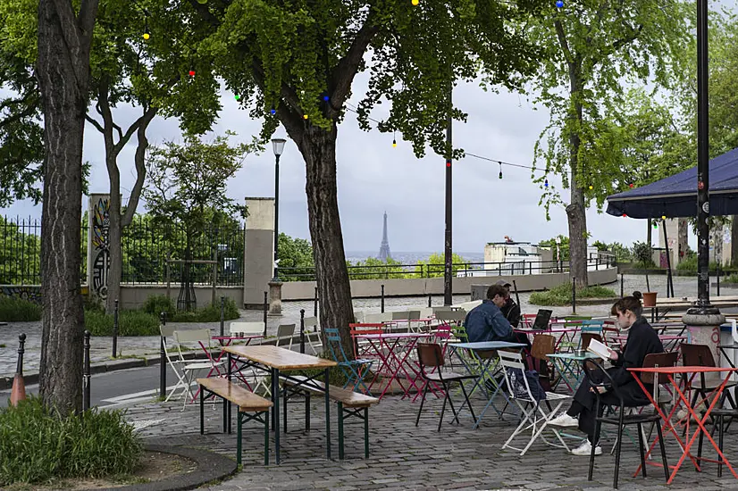 French Cafes Reopen Their Terraces As Coronavirus Restrictions Ease