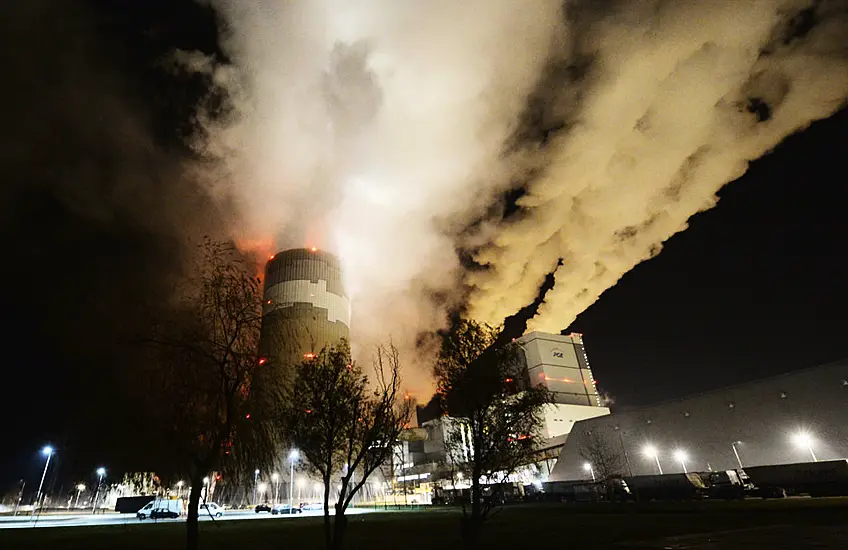 Firefighters Tackle Blaze At Polish Mine