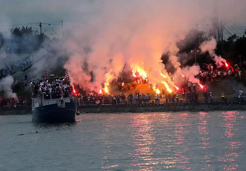 Red Star Belgrade Fans Riot During Serbian Title Celebration