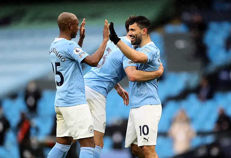 Aguero Bows Out In Style As Champions Man City Rout Everton