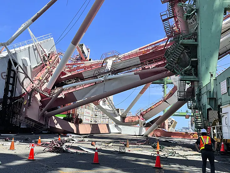 Ship Sends Massive Crane Crashing Down After Collision At Taiwanese Port