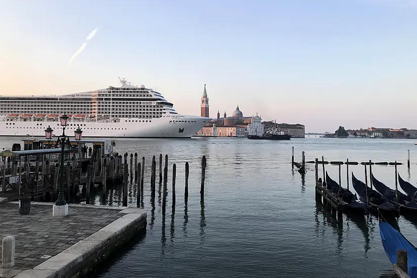 First Cruise Ship Sails Through Venice Since Start Of Pandemic