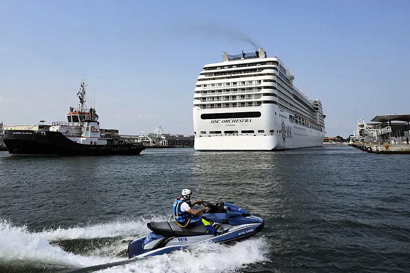 Protests Staged In Venice As Cruise Ships Restart Operations From City