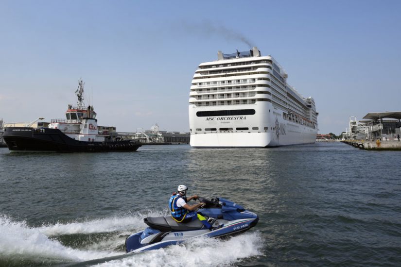 Protests Staged In Venice As Cruise Ships Restart Operations From City