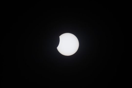 Partial Solar Eclipse Begins Amid Cloudy Skies Across Parts Of Ireland