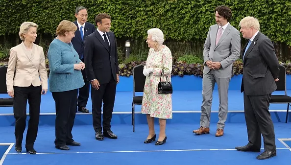 The Latest: Queen Elizabeth II hosts G-7 leaders, spouses