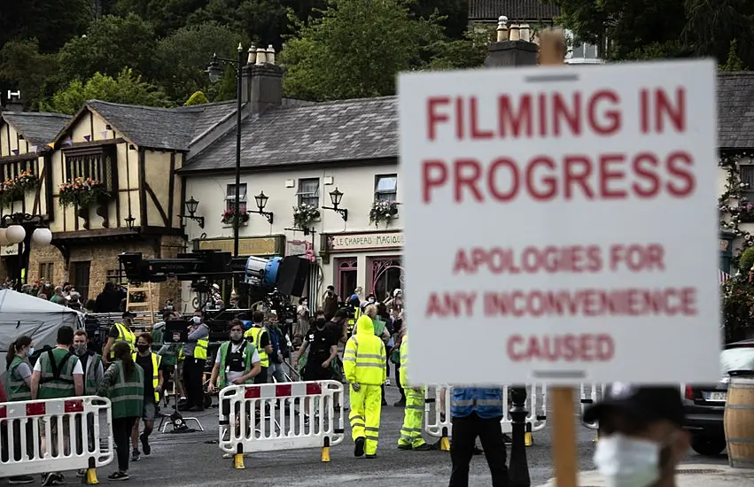 Sheer Numbers Of Sightseers Descend On 'Disney Village' Where Disenchanted Filming