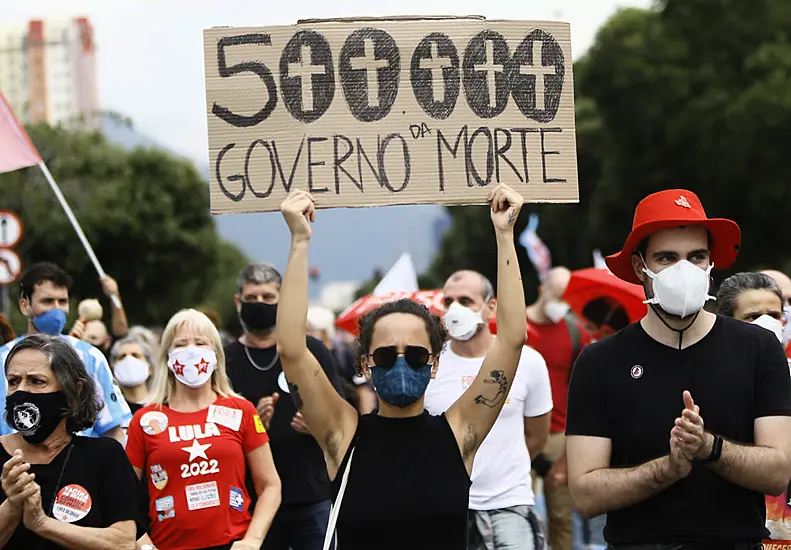 Protests Against President As Brazil Tops 500,000 Deaths